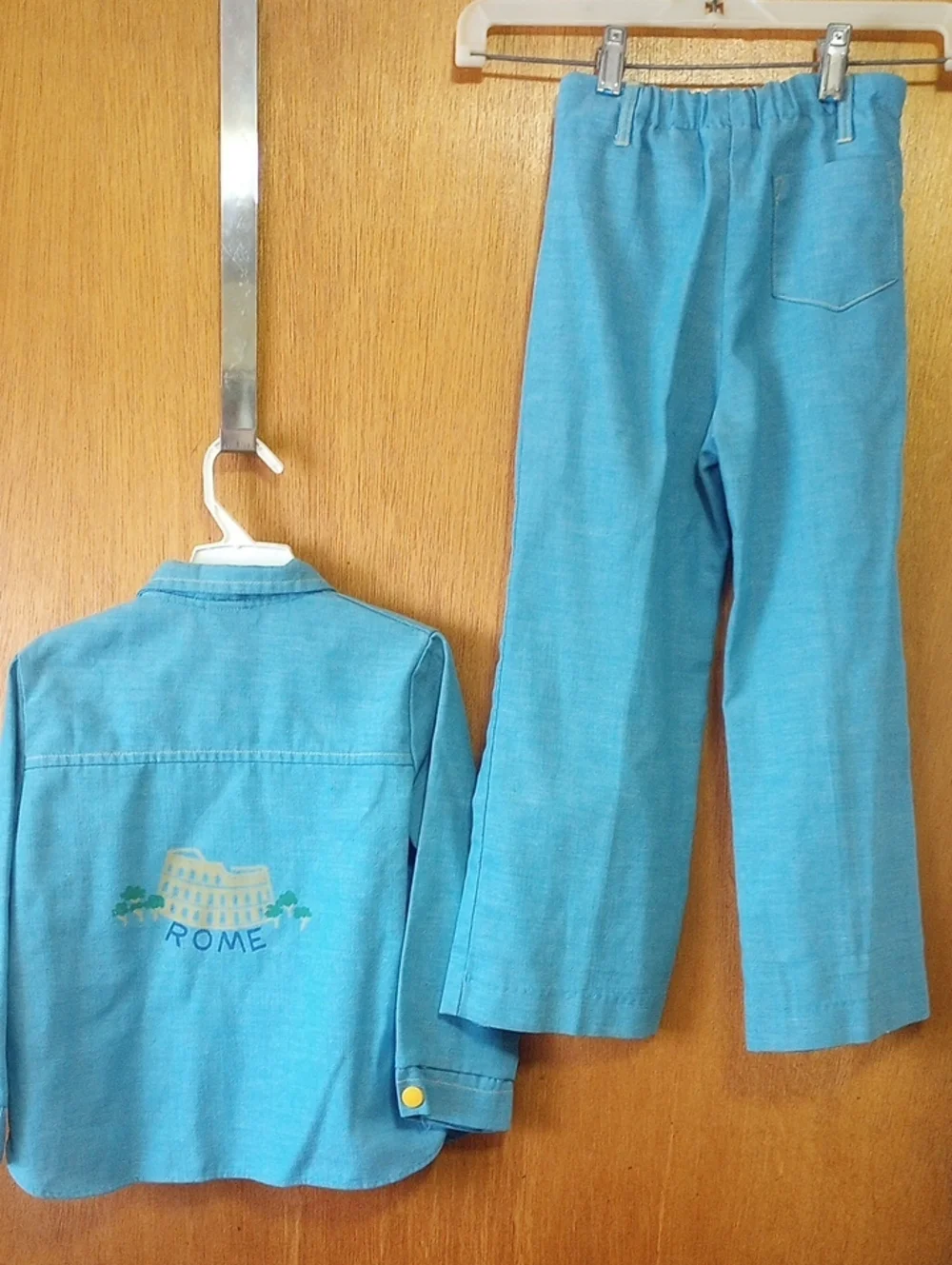 Vintage Travel Set w/ Jacket & Pants. London Amsterdam Rome Paris, Size 5/6